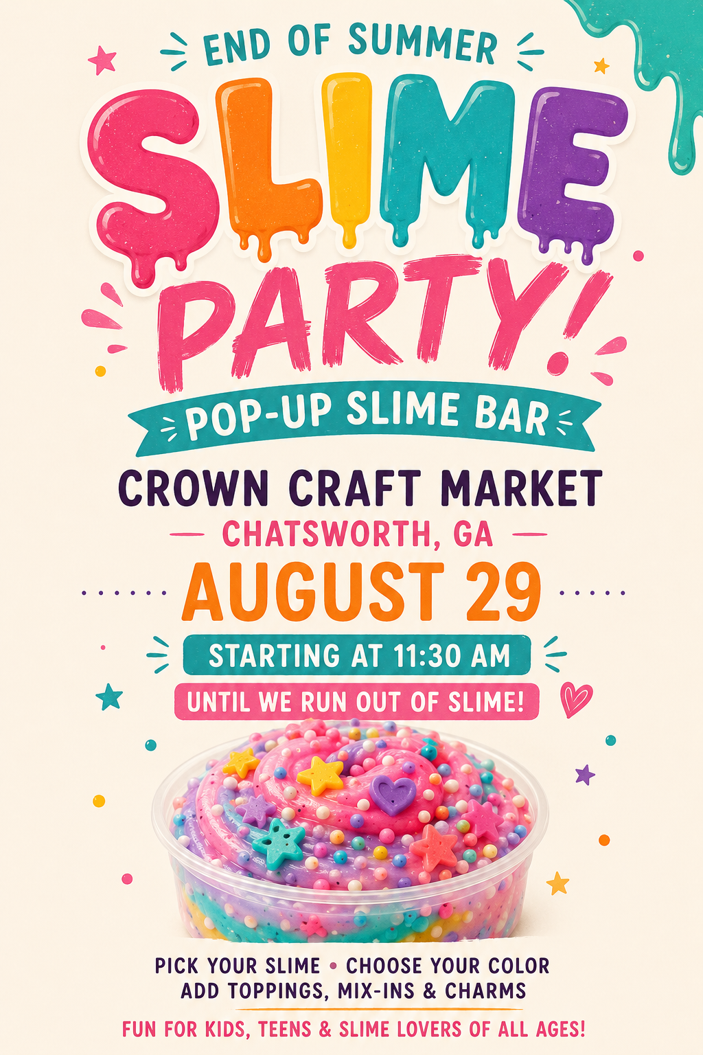 End of Summer Slime Party — Pop-Up Slime Bar